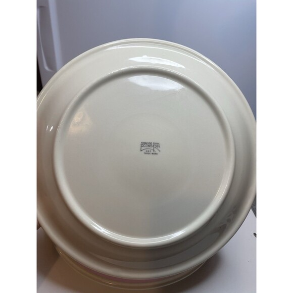 2 Syracuse China Econo-Rim Restaurant Ware 10" Dinner Plate Pink Band & flowers - Picture 3 of 8